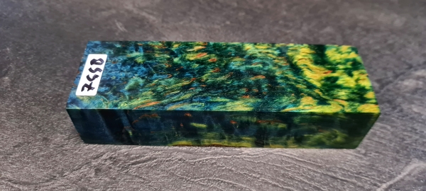 Stabilized curly birch green-yellow limited edition (7GGB)